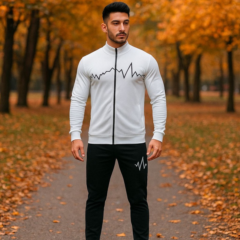 ست سوئیشرت شلوار مردانه سفید مدل EKO