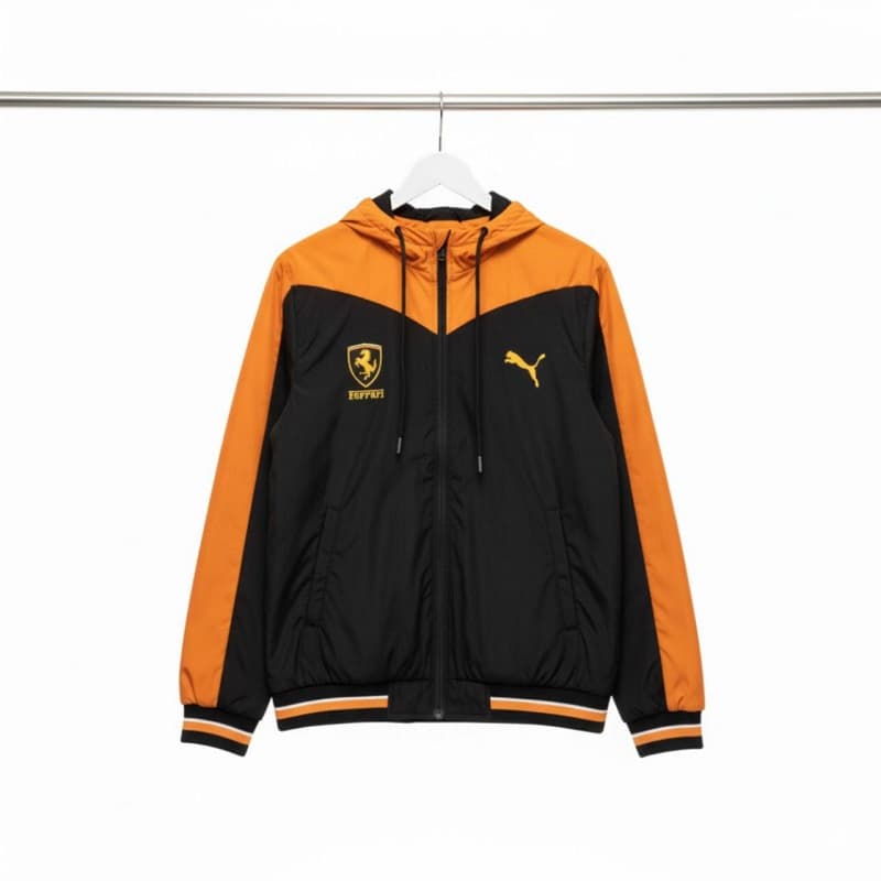 کاپشن مشکی زرد مردانه مدل Ferrari