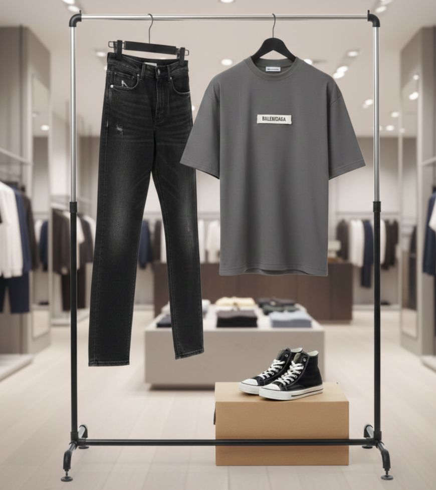 تیشرت مراکشی کبریتی ذغالی بالنسیاگا-ذغالی