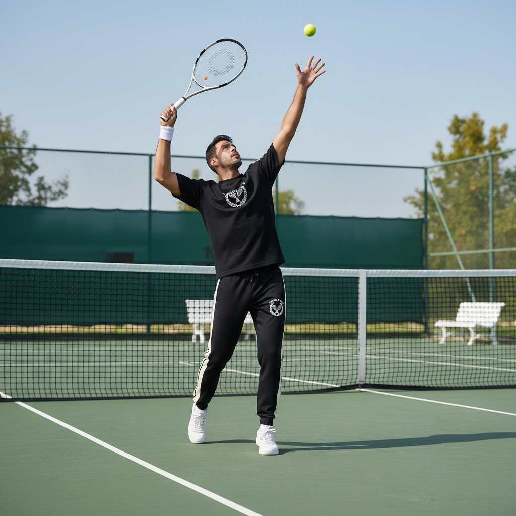 ست تیشرت و شلوار مردانه بنگال کش مدل Atrin-مشکی