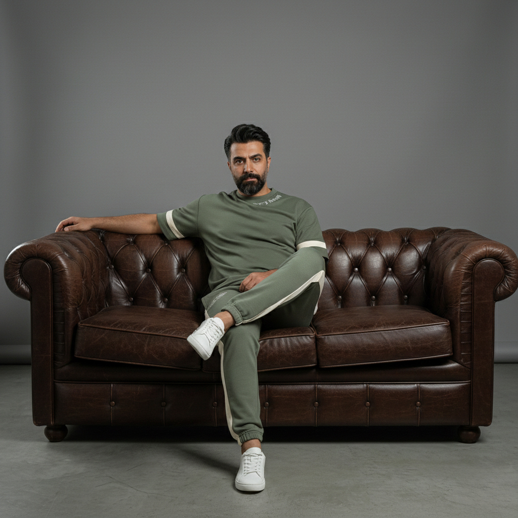 ست تیشرت و شلوار مردانه بنگال کش مدل Salar-سبز