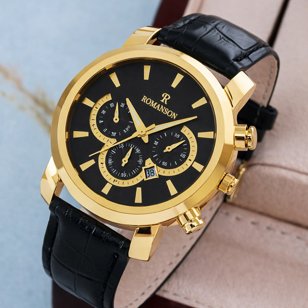 ساعت romanson مشکی طلایی مدل B62