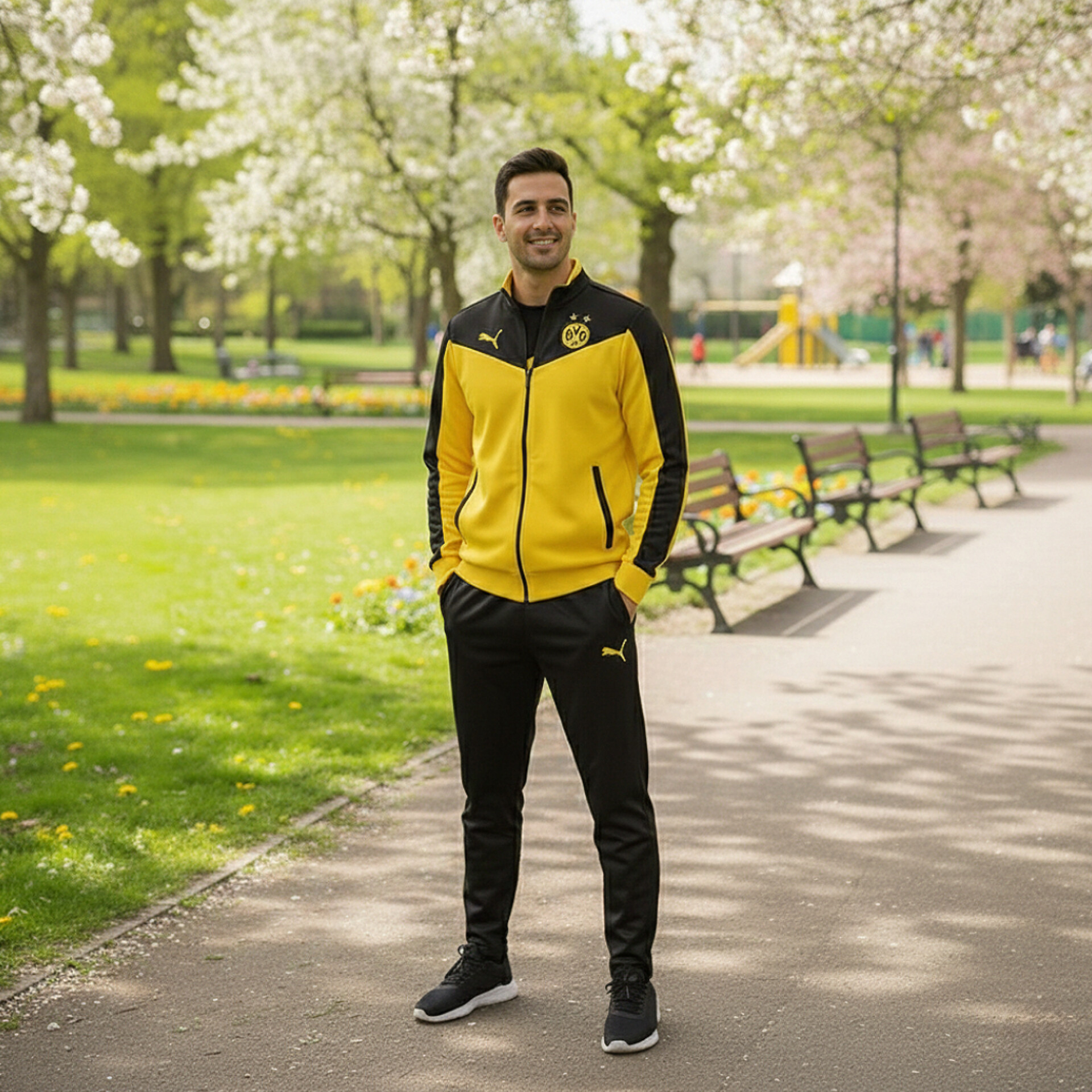 ست راحتی مردانه سوییشرت شلوار دورتموند مدل BVB09